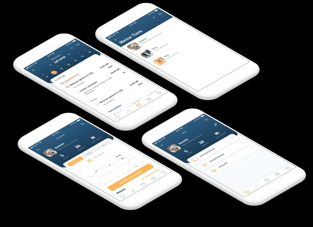 screenshots of the app
