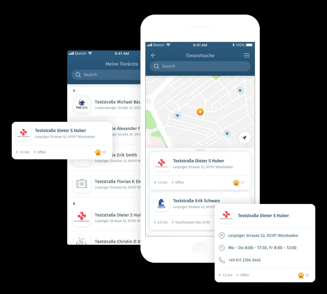screenshots of the app