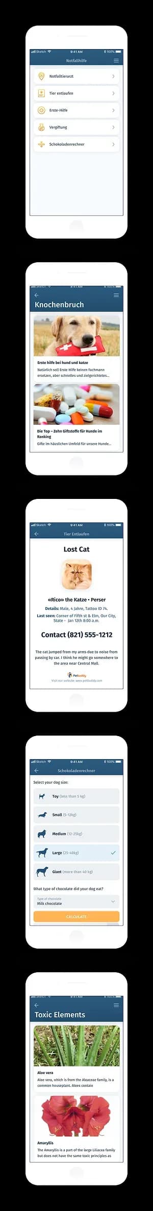 screenshots of the app
