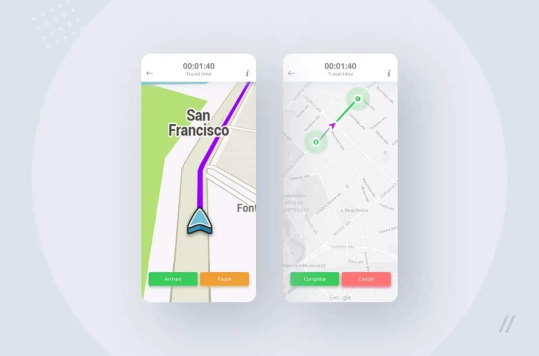 Cargo’s navigation screen