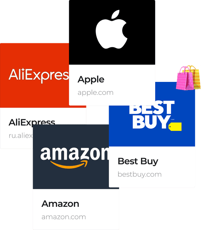 Logos of online shopping platforms