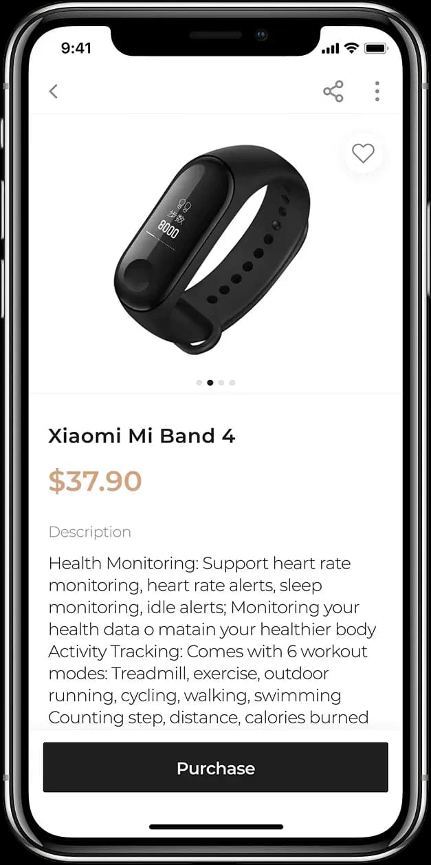 Xiaomi Mi Band 4 product page screenshot