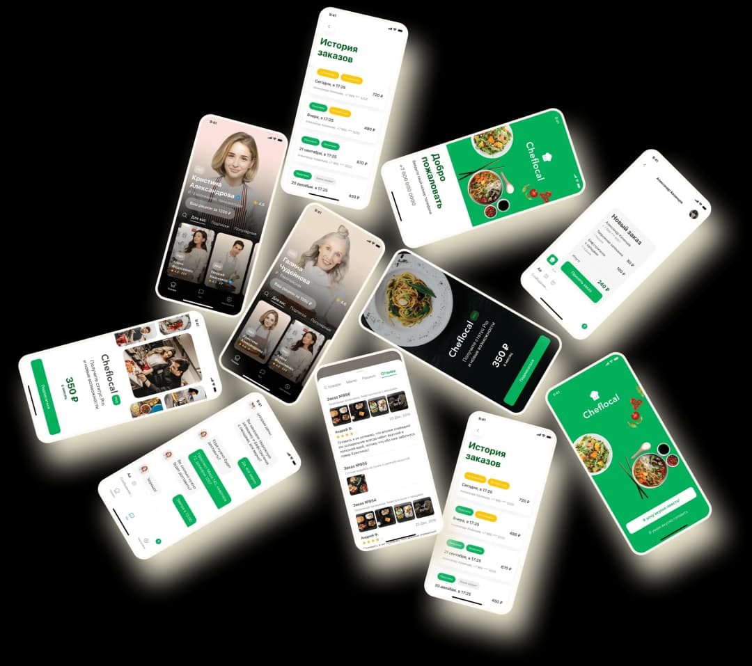 Mobile app interface design showcasing various screens
