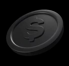 Black dollar sign coin