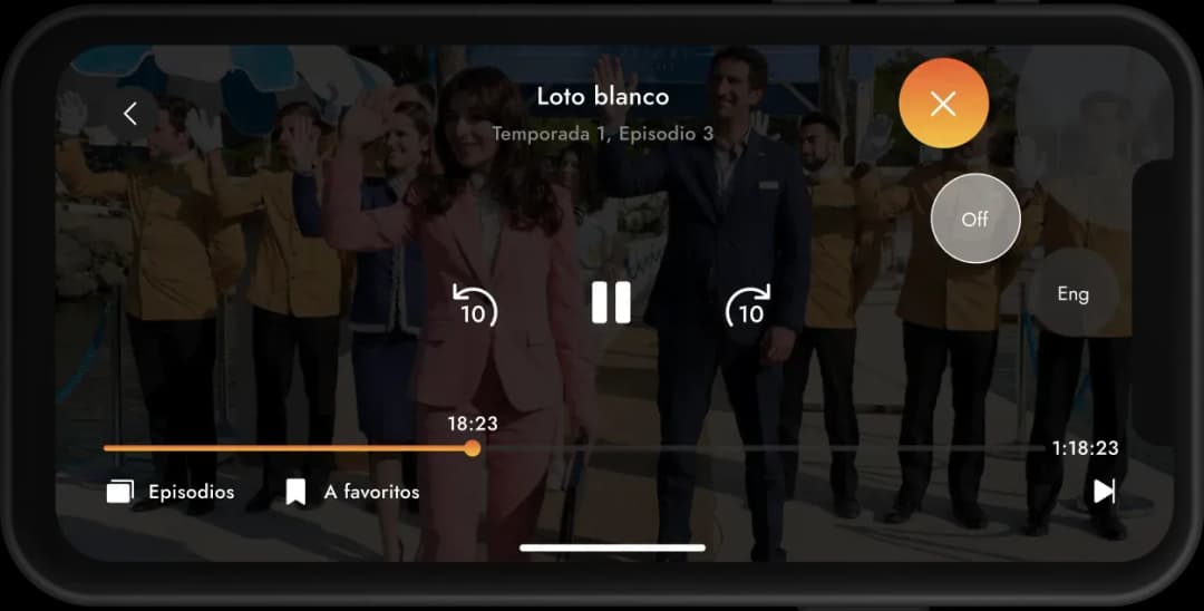 Mobile app video playback screen