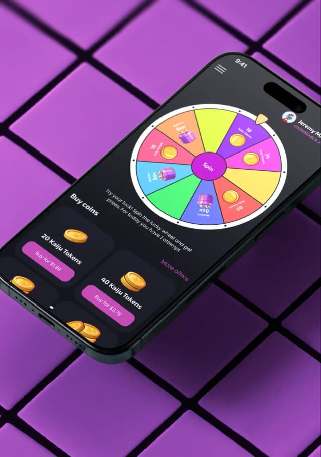 Spin the wheel mobile app interface