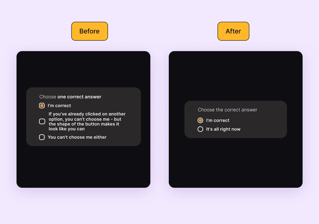 We got rid of logical errors in the UI