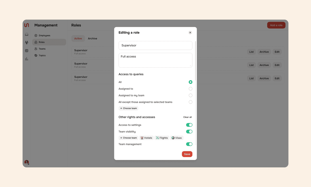 Access rights management