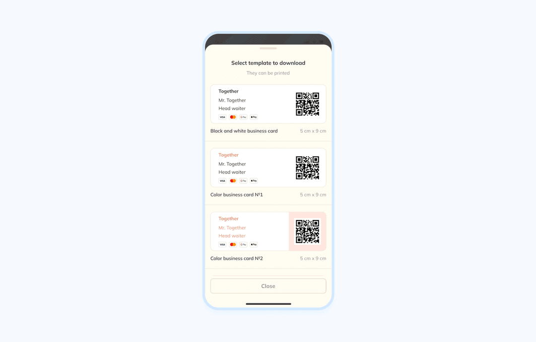 Templates for QR codes