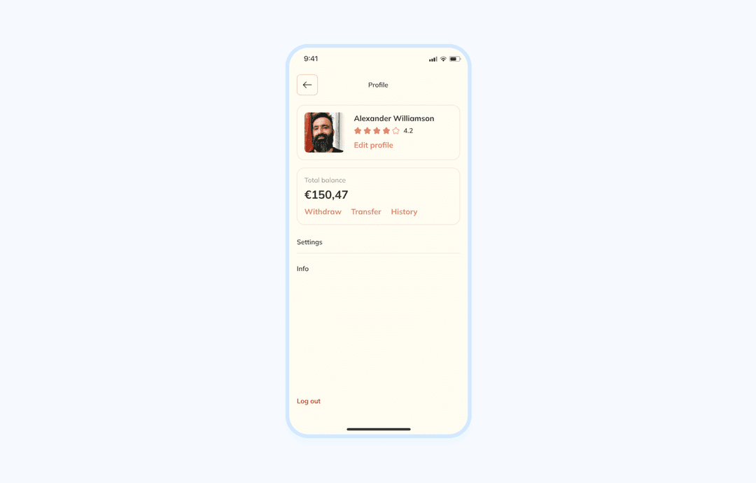 A profile page