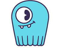 Cartoon monster character with one eye