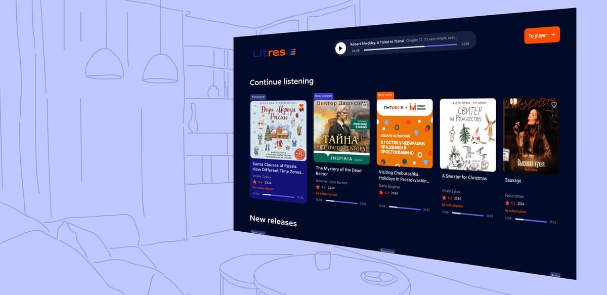 Audiobooks on TV: Developed a Smart TV App for an E-Book Service. Case Study