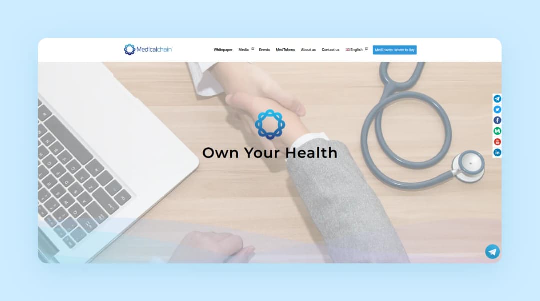Home page of medicalchain.com