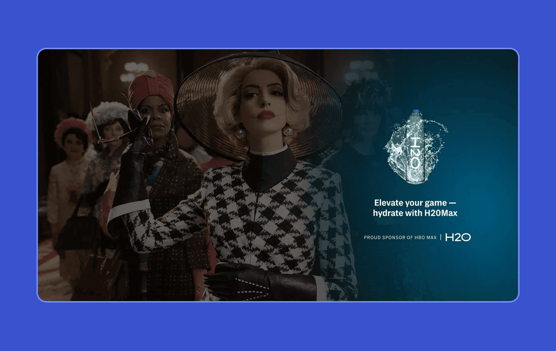 Скриншот встроенной рекламы в ТВ-приложении HBO MAX
