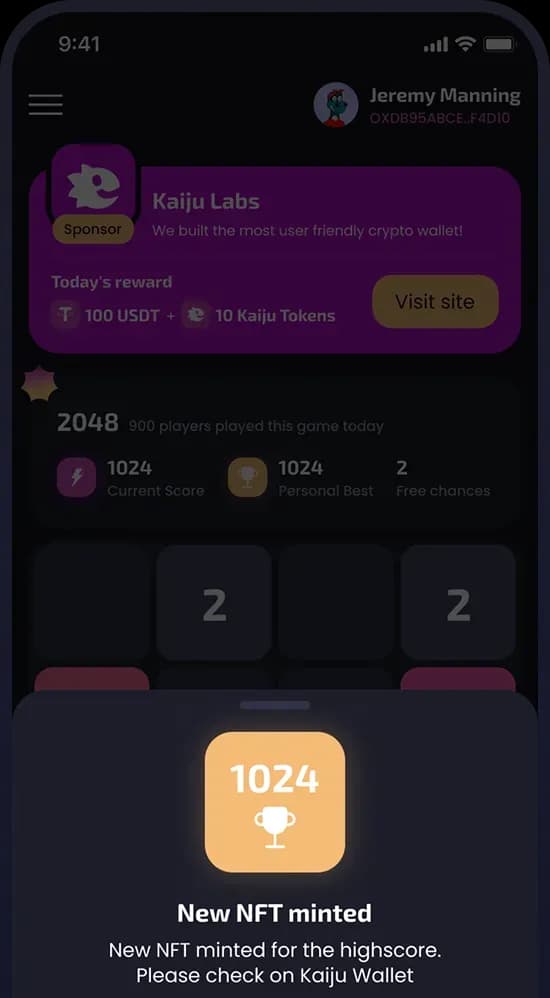 Mobile app notification about NFT minting
