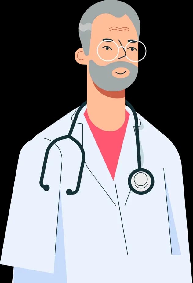 Illustration of a doctor with a stethoscope