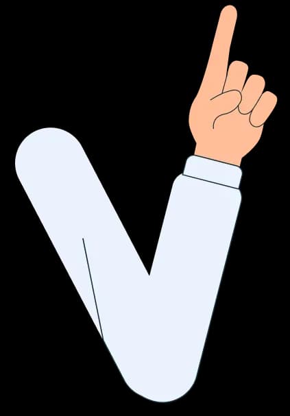 Hand with raised index finger