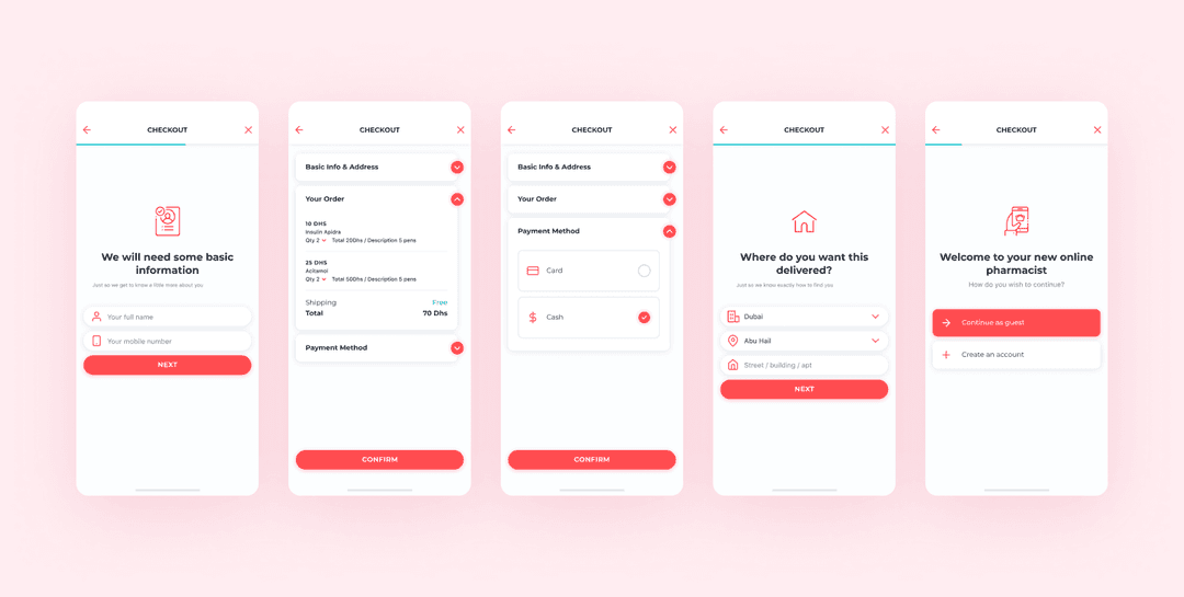App for medical products delivery