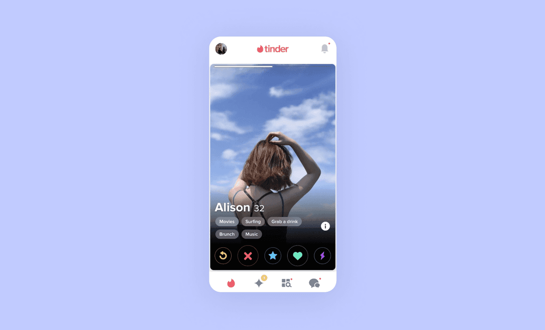 Пользовательский профиль в Tinder