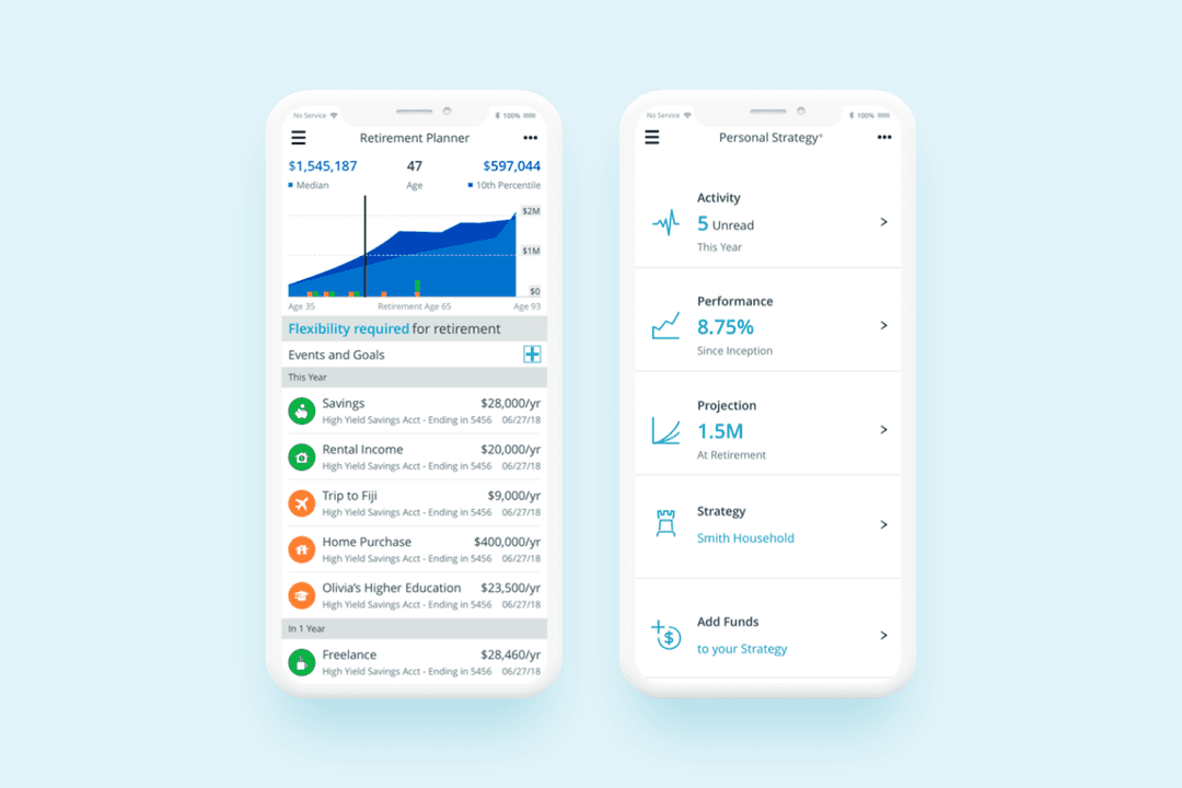 Интерфейс приложения Personal Capital