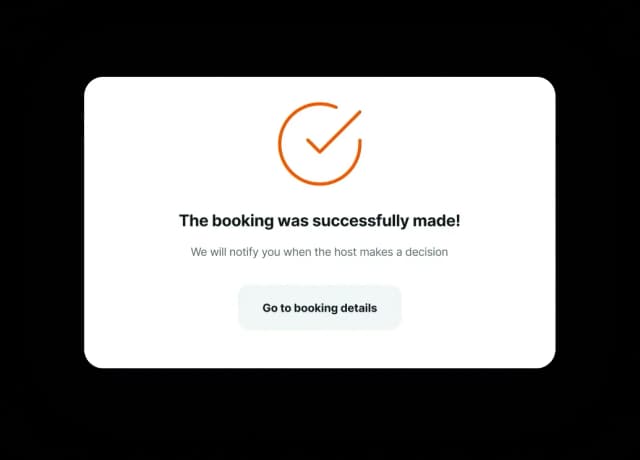 Booking confirmation screen