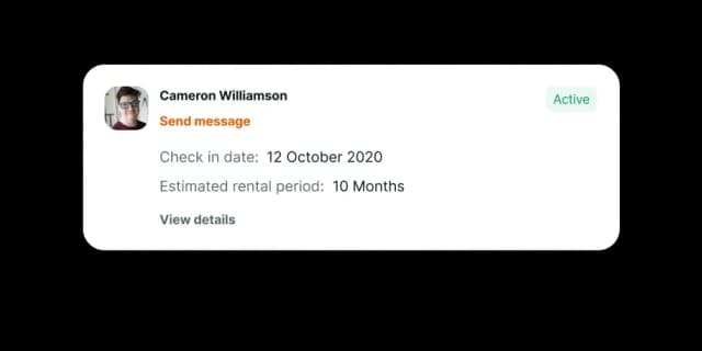 User profile with rental details
