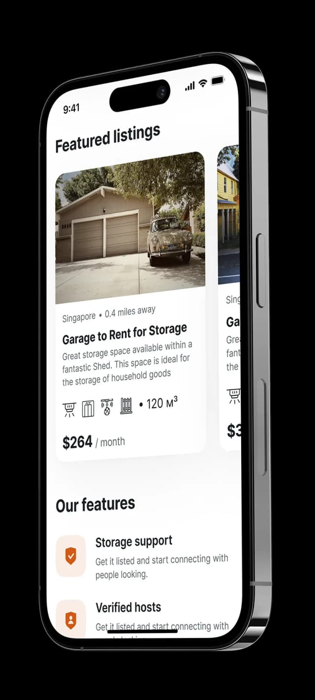 Mobile app featured listings screen