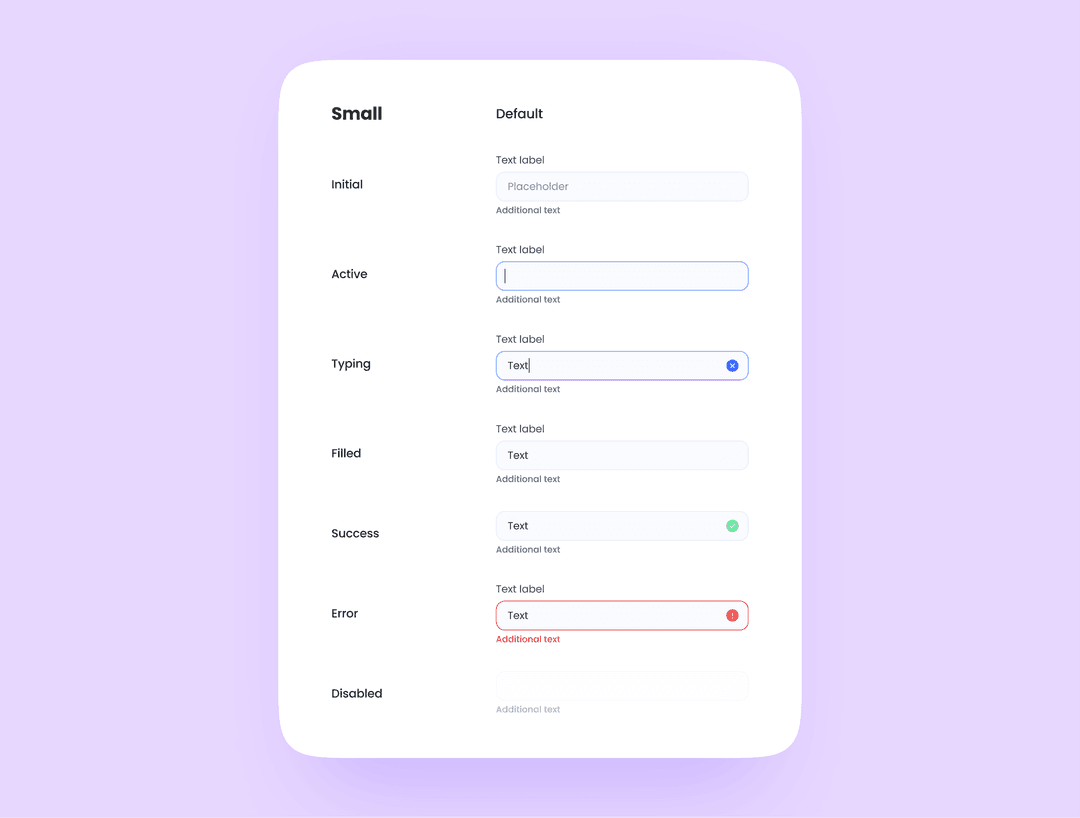 Input statuses in UI-kit