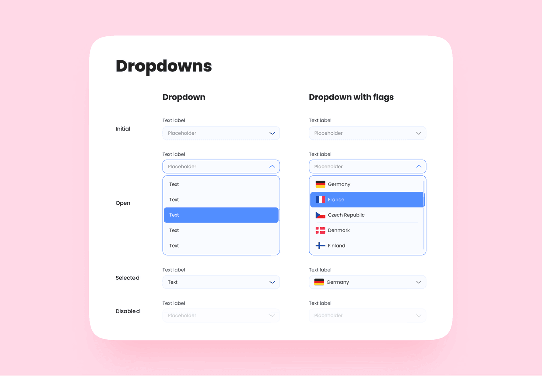 Dropdowns in UI-kit