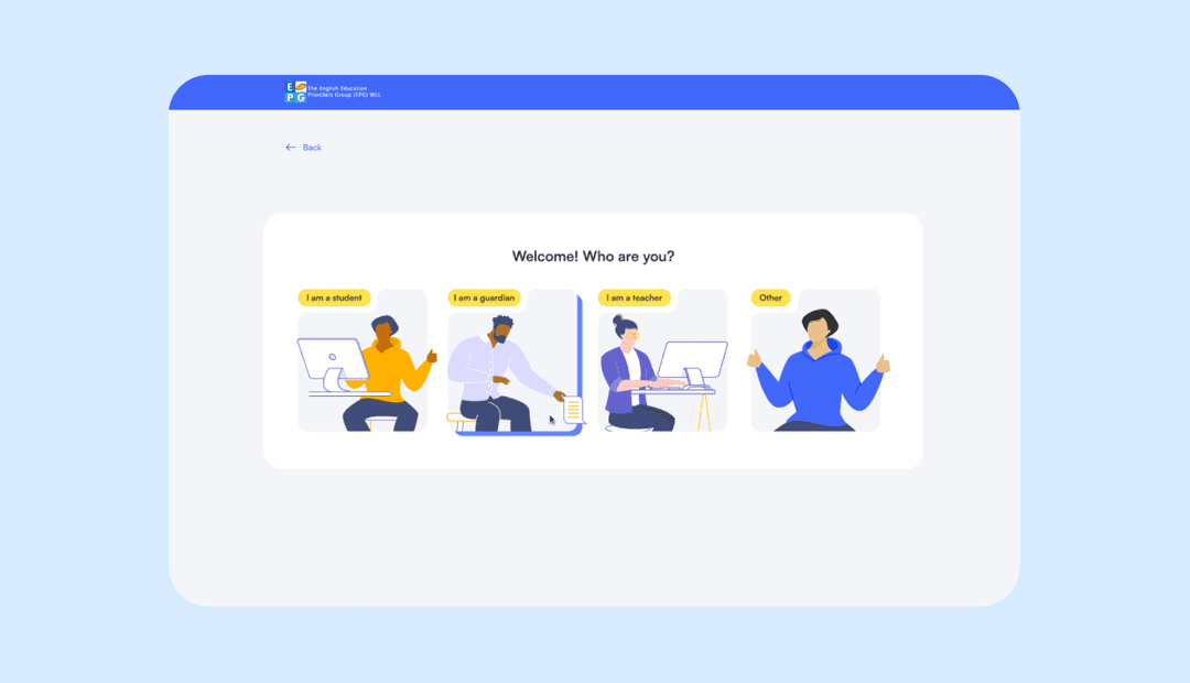 Login screen