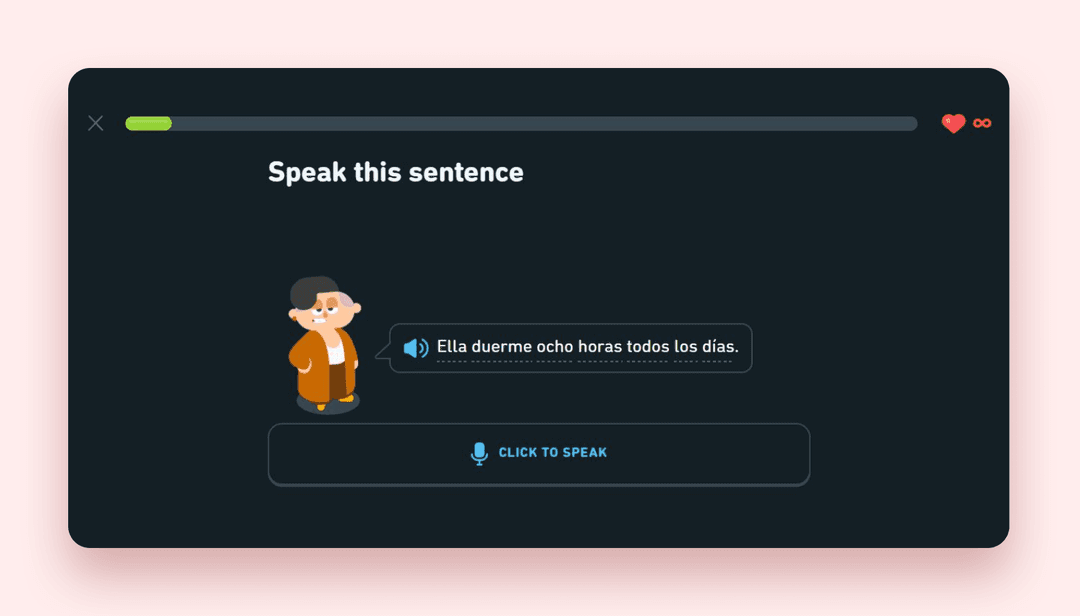 Duolingo’s speaking exercise