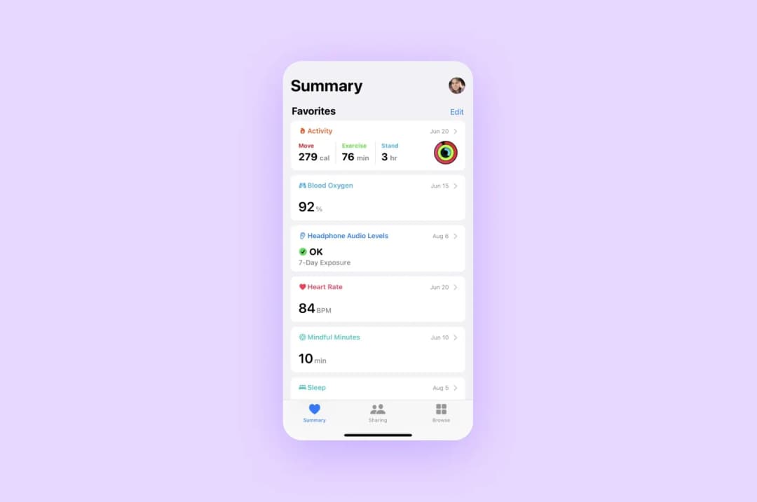 Health dashboard