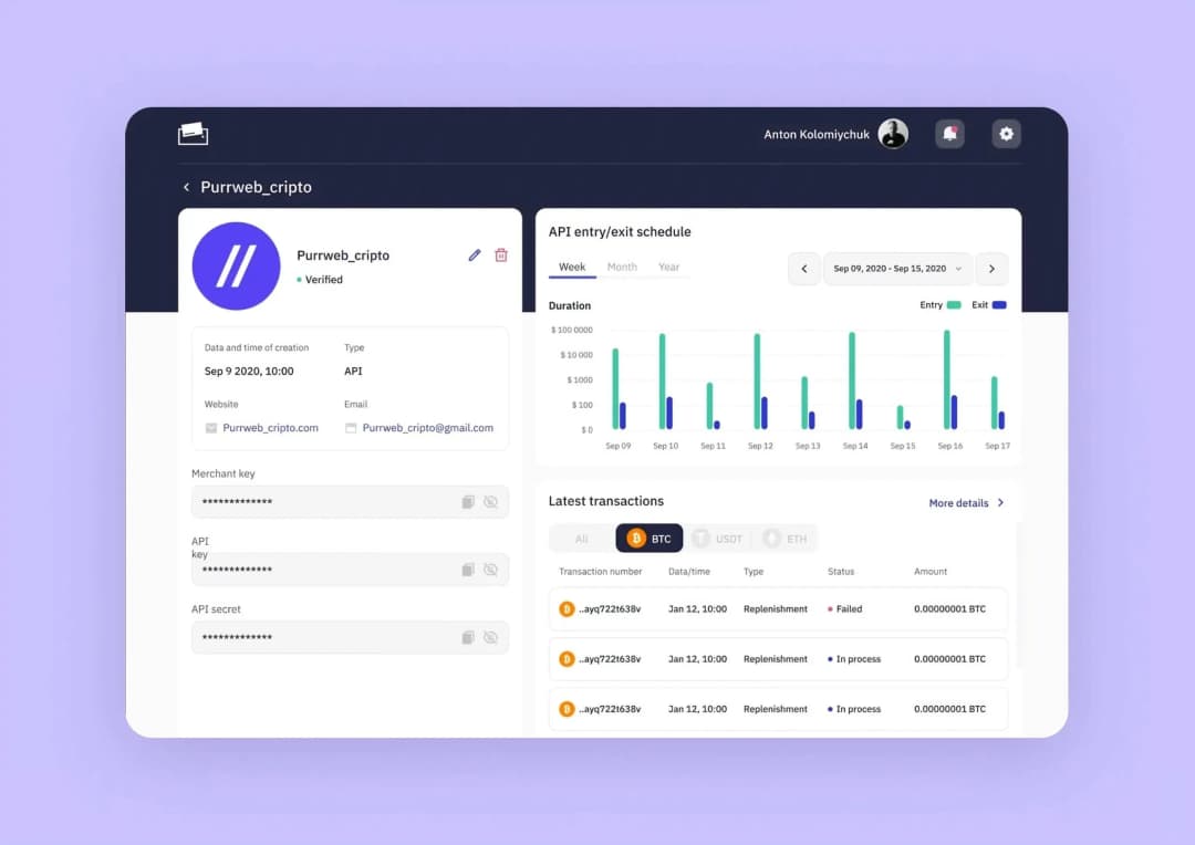 О криптовалюте многие все еще знают немного, поэтому E-wallet мы постарались сделать максимально информативным