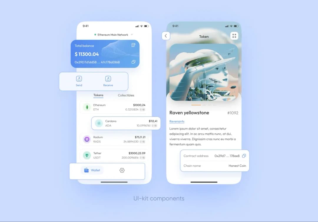 Выделенные элементы можно добавить в UI-кит в первой итерации, потому что вероятность их повторного использования в будущем большая