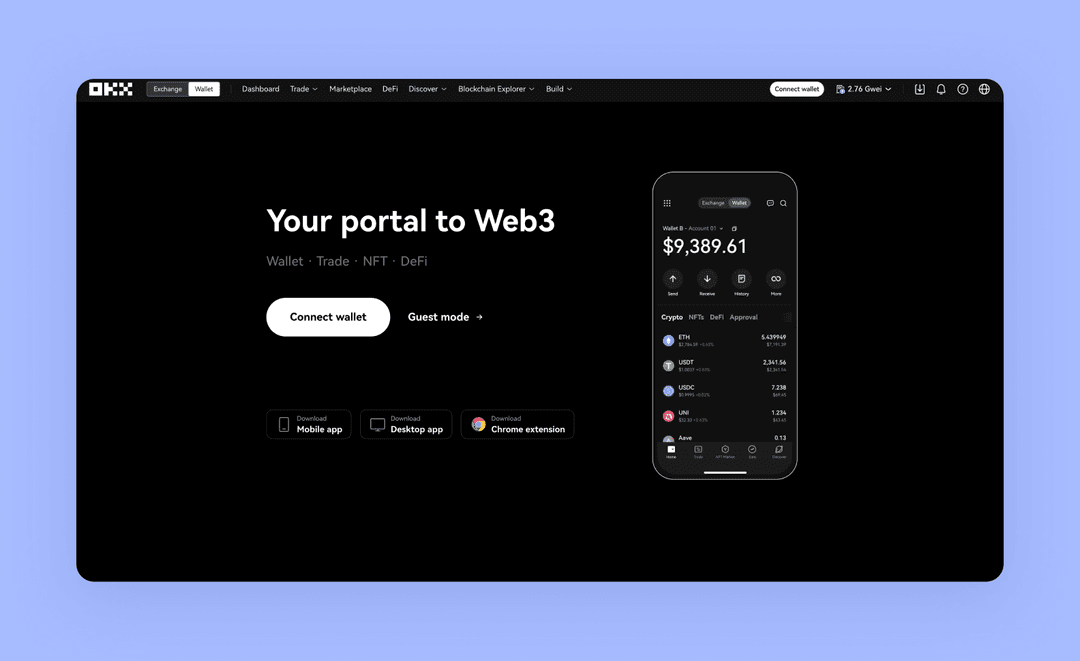 Главная страница okx.com