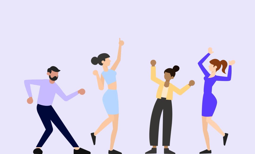 developers dancing at the party