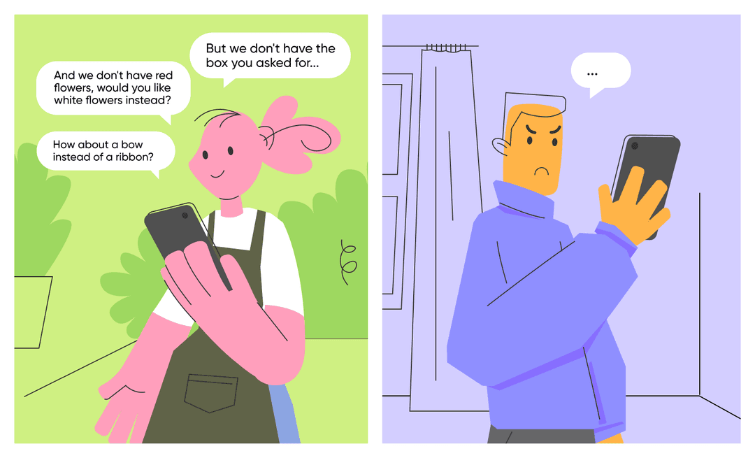 the client is angry that everything is out of stock