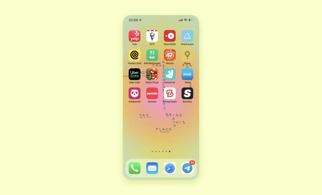 Several food apps on the device
