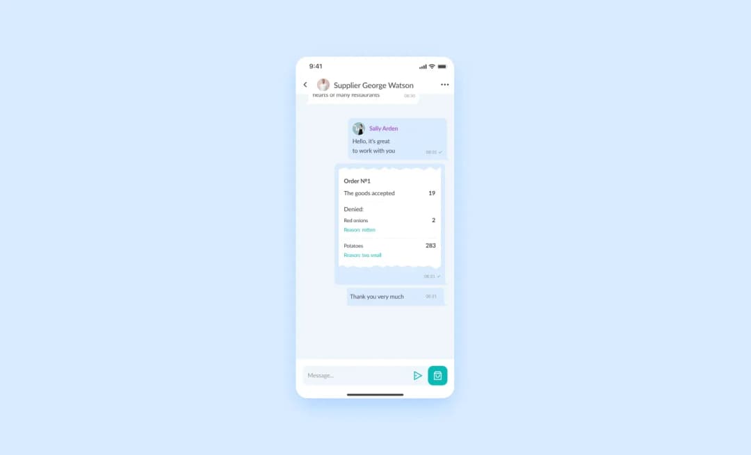 The option to place in order in 3 clicks on Grecha.pro app