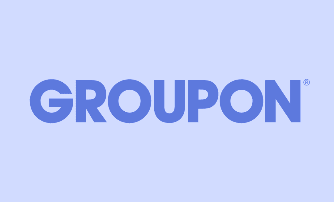 Green logo of the company Groupon on a white background