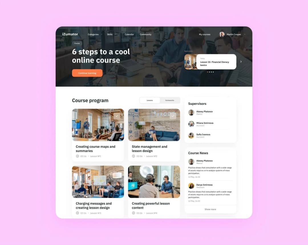 iZumator website screenshot