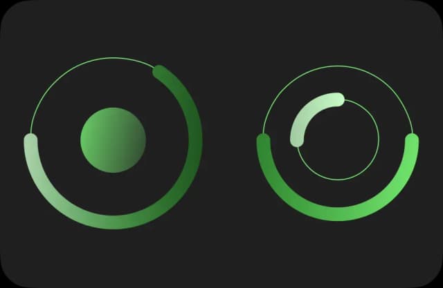 Abstract green circular progress indicators