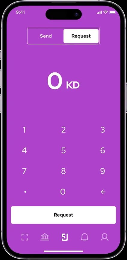 Mobile app money transfer screen