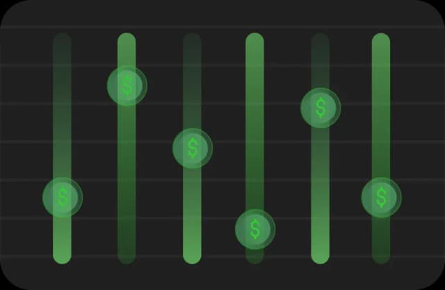 Green financial sliders interface design