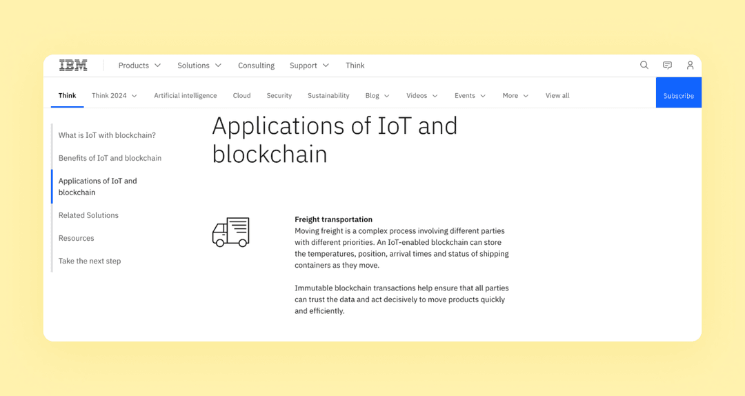 the applications of IoT and blockchain
