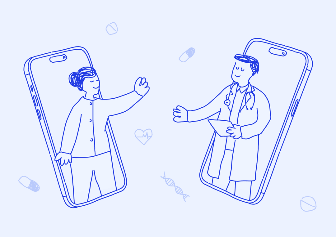 patient and doctor using medical applications