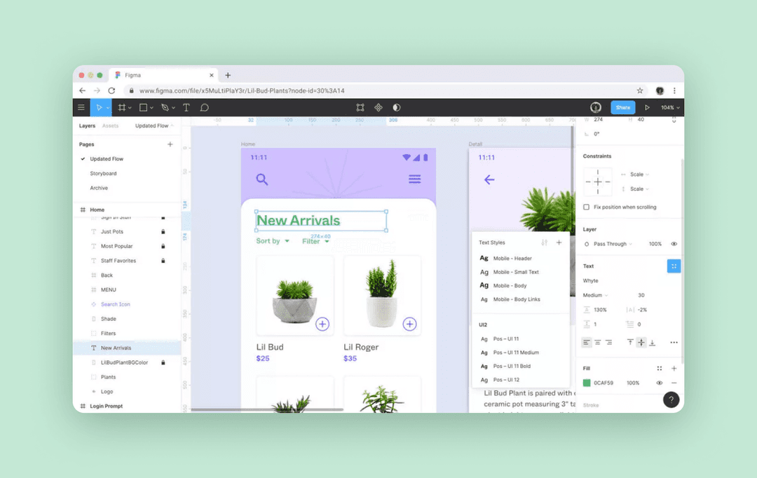 Screenshot of Figma’s interface