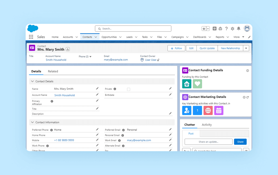 Screenshot of Salesforce’s interface