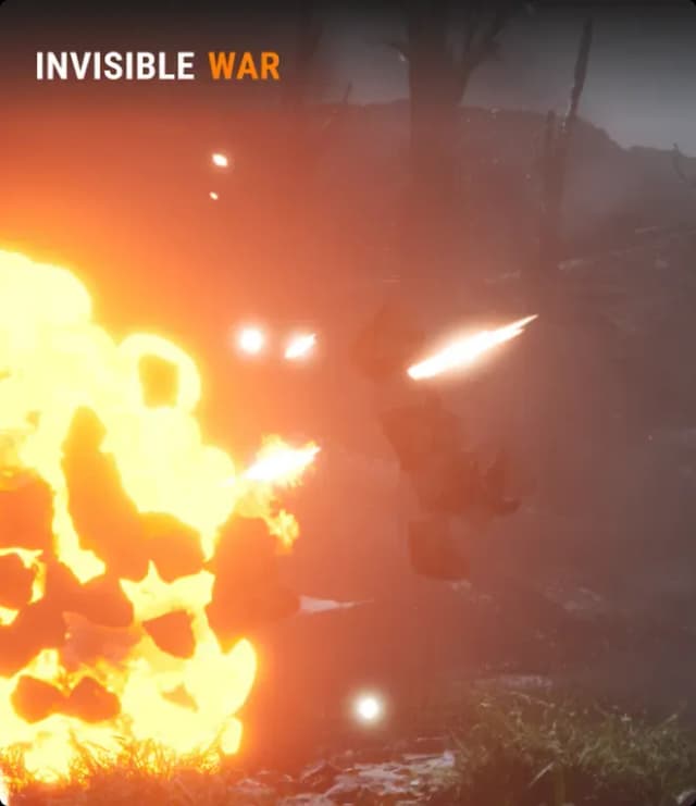 Explosion in video game scene