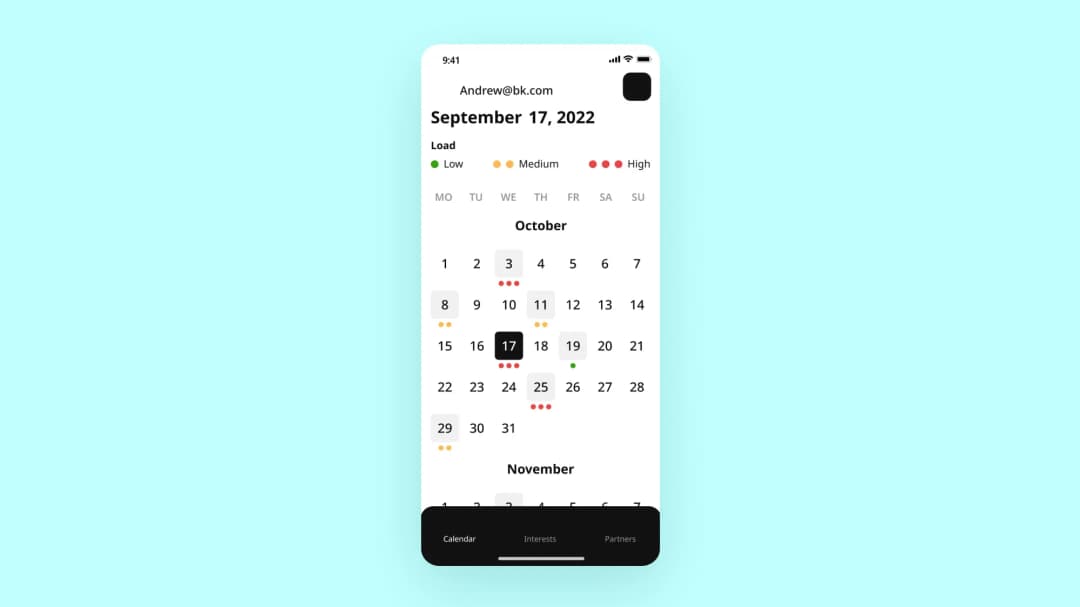 users can view interactions in the calendar